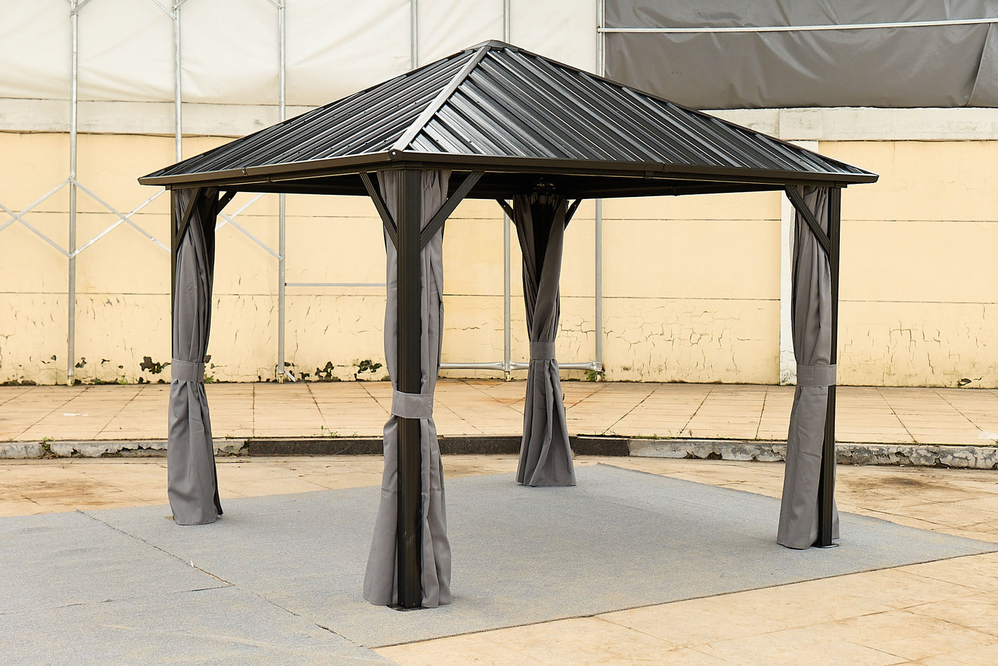 10*10FT patic gazebo,aluminum gazebo with steel canopy,Outdoor Permanent Hardtop Gazebo Canopy for Patio, Garden, Backyard SolidRoot Buy Furniture USA