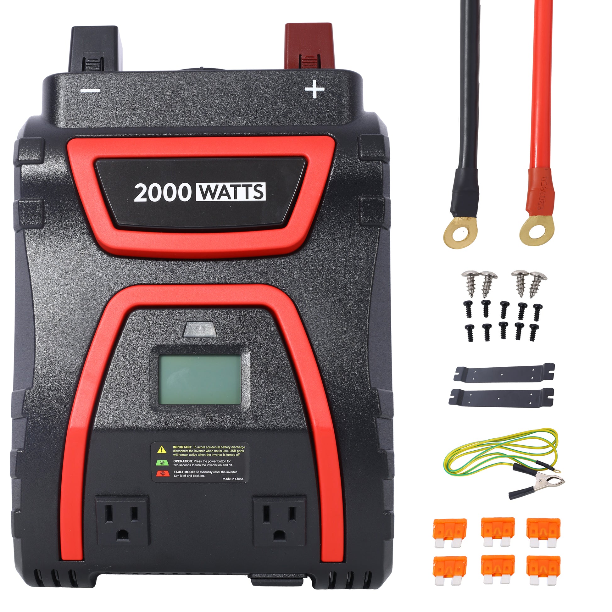 2000 Watts Power Inverter Modified Sine Wave Car LED Display , Portable AC Power Emergencies, Job Sites, Trucks Boats Off Grid RV Camping,12V to 115 Volts– ETL Approved SolidRoot Buy Furniture USA