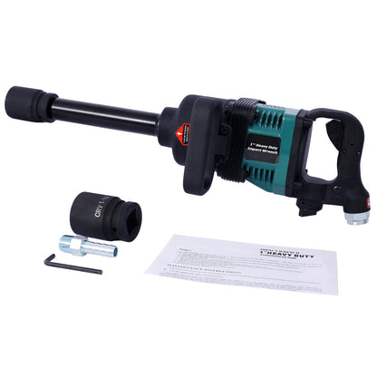 Industrial 1' inch Air Impact Wrench Gun Long Shank Pneumatic Truck  with 38mm & 41mm Socket SolidRoot Buy Furniture USA
