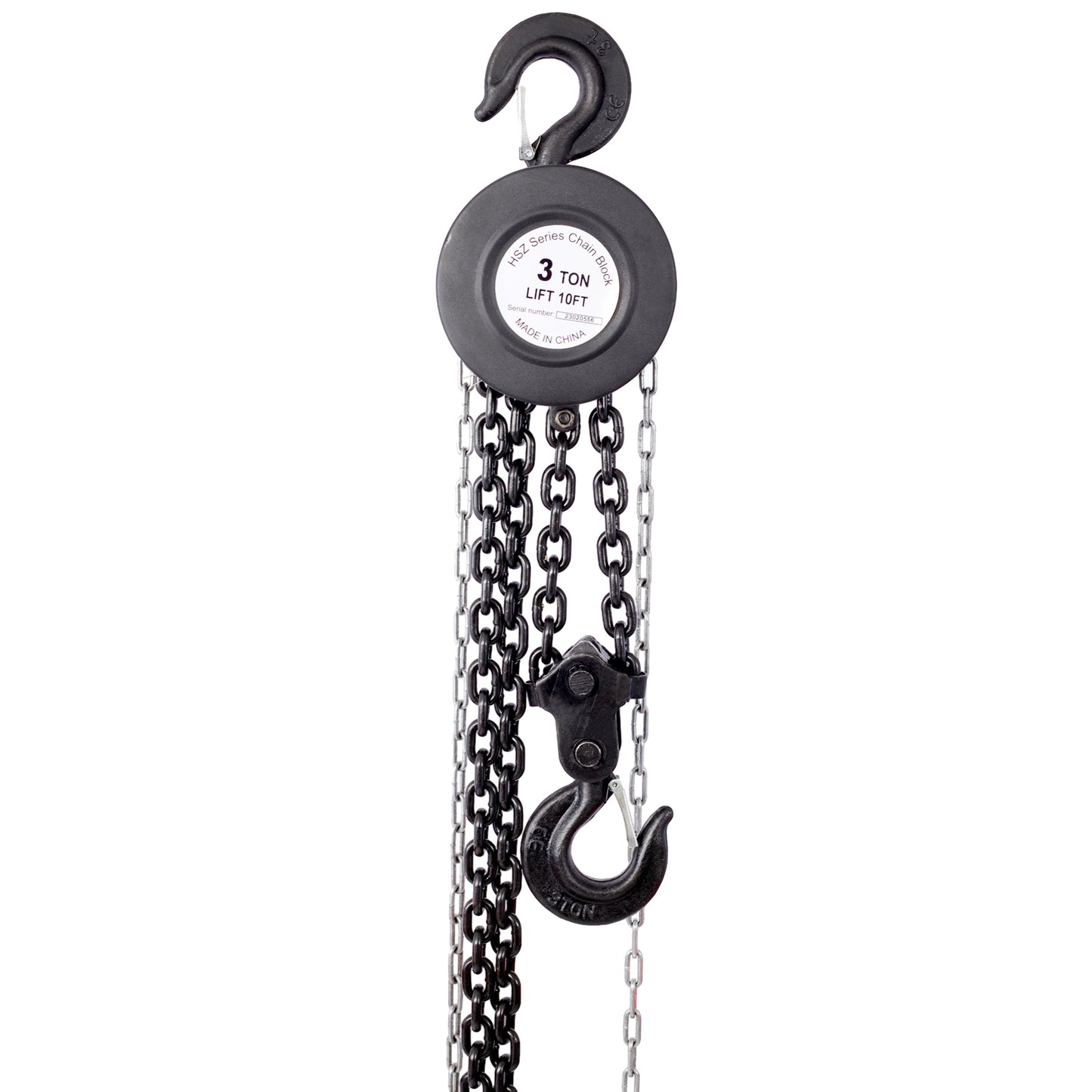 Chain hoist 11000lbs 5T capacity 10ft wIth 2 heavy duty hooks,Manual chain hoist steel construction,Black SolidRoot Buy Furniture USA