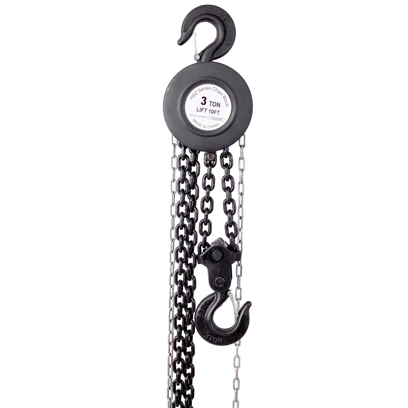 Chain hoist 11000lbs 5T capacity 10ft wIth 2 heavy duty hooks,Manual chain hoist steel construction,Black SolidRoot Buy Furniture USA