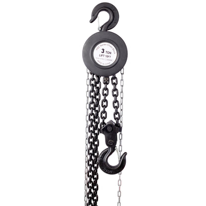 Chain hoist 11000lbs 5T capacity 10ft wIth 2 heavy duty hooks,Manual chain hoist steel construction,Black SolidRoot Buy Furniture USA