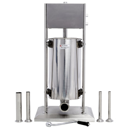 Stainless Steel Commercial Sausage Stuffer,Dual Speed Vertical Sausage Maker 25LB/12L, Meat Filler with 4 Stuffing Tubes SolidRoot Buy Furniture USA