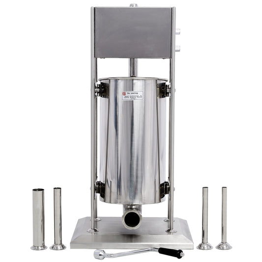 Stainless Steel Commercial Sausage Stuffer,Dual Speed Vertical Sausage Maker 22LB/10L, Meat Filler with 4 Stuffing Tubes SolidRoot Buy Furniture USA