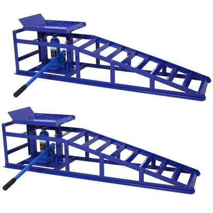 Auto Car Truck Service Ramps Lifts, Garage Car Lift Hydraulic Ramps Black 5 Ton,Automotive Hydraulic Lift Repair Frame Lift(2 Pack) blue SolidRoot Buy Furniture USA