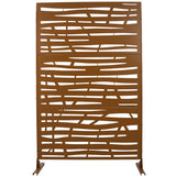 Outdoor & Indoor Metal Privacy Screen 76' H×48' W, Freestanding Decorative Screen for Deck Balcony Patio in Brown SolidRoot Buy Furniture USA