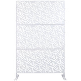 Outdoor & Indoor Privacy Screen Metal Privacy Screen 76' H×48' W, Freestanding Decorative Privacy Screen for Deck Balcony Patio, Privacy Fence Panels for Outside Lawn Garden PS120 WHITE SolidRoot Buy Furniture USA