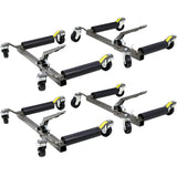 Set of (4) Wheel Dolly Car Skates Vehicle Positioning Hydraulic Tire Jack Ratcheting Foot Pedal Lift Hydraulic Car Wheel Dolly, 1,250lbs SolidRoot Buy Furniture USA