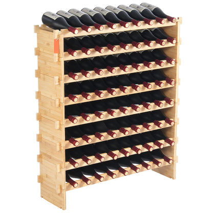 72 Bottle Upgrade Modular Wine Rack Bamboo Wood Display Shelf 8-Tier - SolidRoot Buy Furniture USA