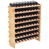 72 Bottle Upgrade Modular Wine Rack Bamboo Wood Display Shelf 8-Tier - SolidRoot Buy Furniture USA