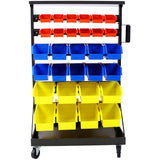 6-Tier Dual-Sided Rolling Bin Rack , 350 Pound Capacity, Includes 60 Organizer Bins, with Tray and Casters SolidRoot Buy Furniture USA