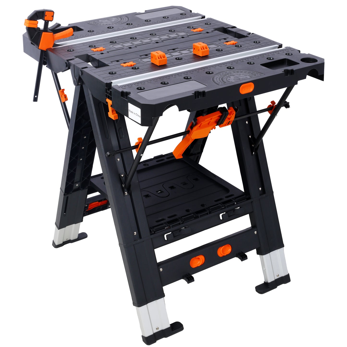 Portable Folding Work Table, 2-in-1 as Sawhorse & Workbench,  Large Load Capacity with 2pcs Clamps SolidRoot Buy Furniture USA