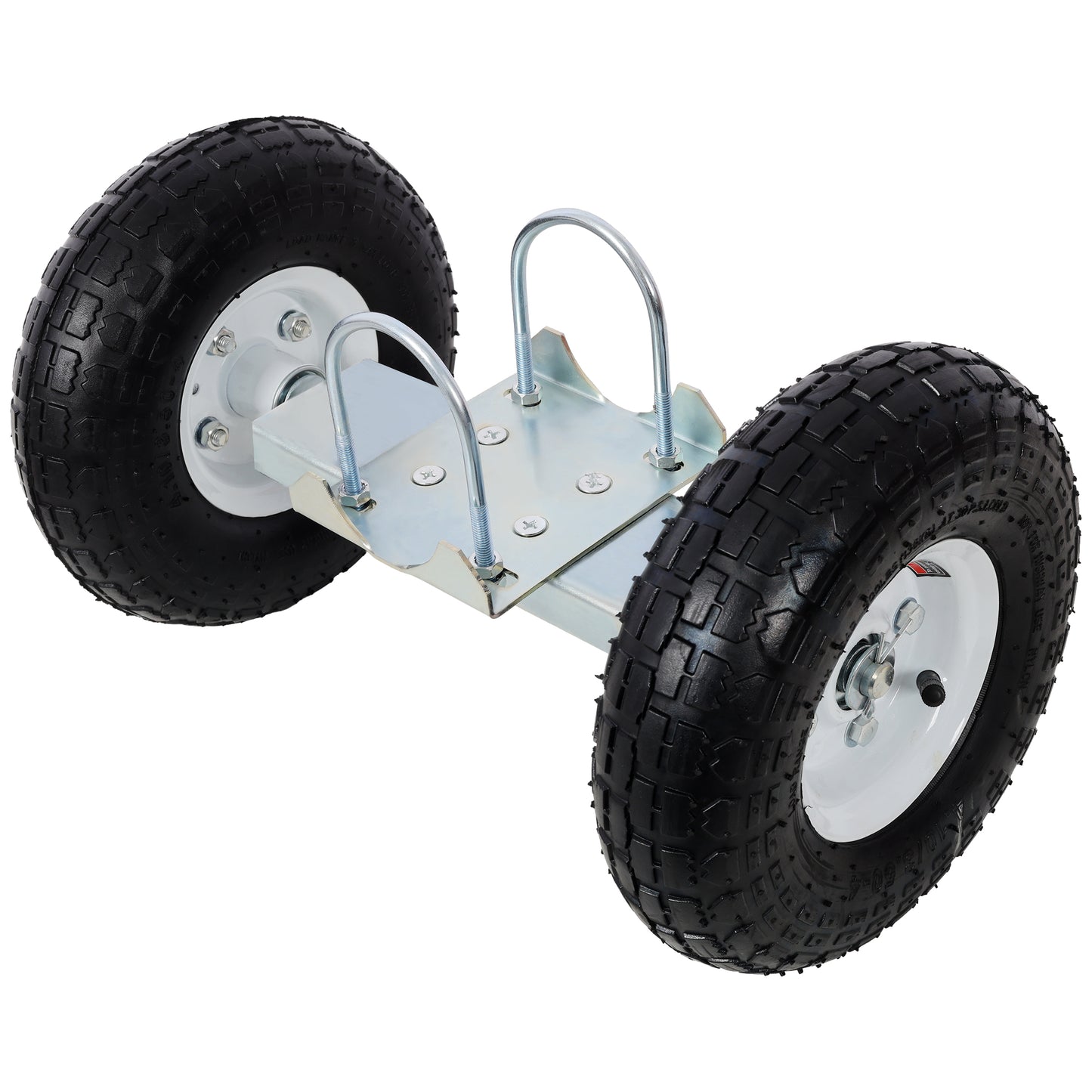 Dual Gate Wheel 10' Pneumatic Tires, Zinc Plated Finishing. Heavy Duty for Driveway Chain Link Fence, Gate Supporter Wheel Caster for Metal Tube Gates, Gate Helper Wheel for Swing Sliding Gate, 300lb SolidRoot Buy Furniture USA