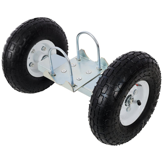 Dual Gate Wheel 10' Pneumatic Tires, Zinc Plated Finishing. Heavy Duty for Driveway Chain Link Fence, Gate Supporter Wheel Caster for Metal Tube Gates, Gate Helper Wheel for Swing Sliding Gate, 300lb SolidRoot Buy Furniture USA