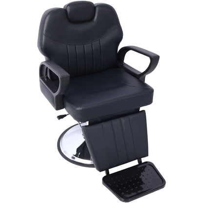 Hair Stylist All Purpose Barber Chair for Barbershop Salon Chair,Heavy Duty Hydraulic Barber Chair Spa Furniture Shampoo Reclining Extra Wider Seat Beauty Hair Salon Equipment,black SolidRoot Buy Furniture USA