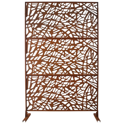 Outdoor & Indoor Privacy Screen Metal Privacy Screen 76' H×48' W, Freestanding Decorative Privacy Screen for Deck Balcony Patio, Privacy Fence Panels for Outside Lawn Garden PS102 RUSTY SolidRoot Buy Furniture USA