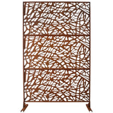 Outdoor & Indoor Privacy Screen Metal Privacy Screen 76' H×48' W, Freestanding Decorative Privacy Screen for Deck Balcony Patio, Privacy Fence Panels for Outside Lawn Garden PS102 RUSTY SolidRoot Buy Furniture USA