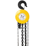 Chain hoist 6600lbs 3T capacity 10ft wIth 2 heavy duty hooks,Manual chain hoist steel construction,Yellow SolidRoot Buy Furniture USA