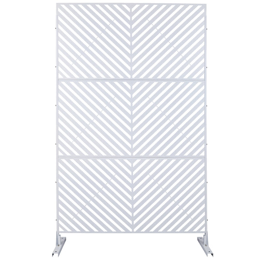 Outdoor & Indoor Privacy Screen Metal Privacy Screen 76' H×48' W, Freestanding Decorative Privacy Screen for Deck Balcony Patio, Privacy Fence Panels for Outside Lawn Garden PS113 WHITE SolidRoot Buy Furniture USA
