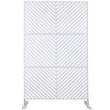 Outdoor & Indoor Privacy Screen Metal Privacy Screen 76' H×48' W, Freestanding Decorative Privacy Screen for Deck Balcony Patio, Privacy Fence Panels for Outside Lawn Garden PS113 WHITE SolidRoot Buy Furniture USA