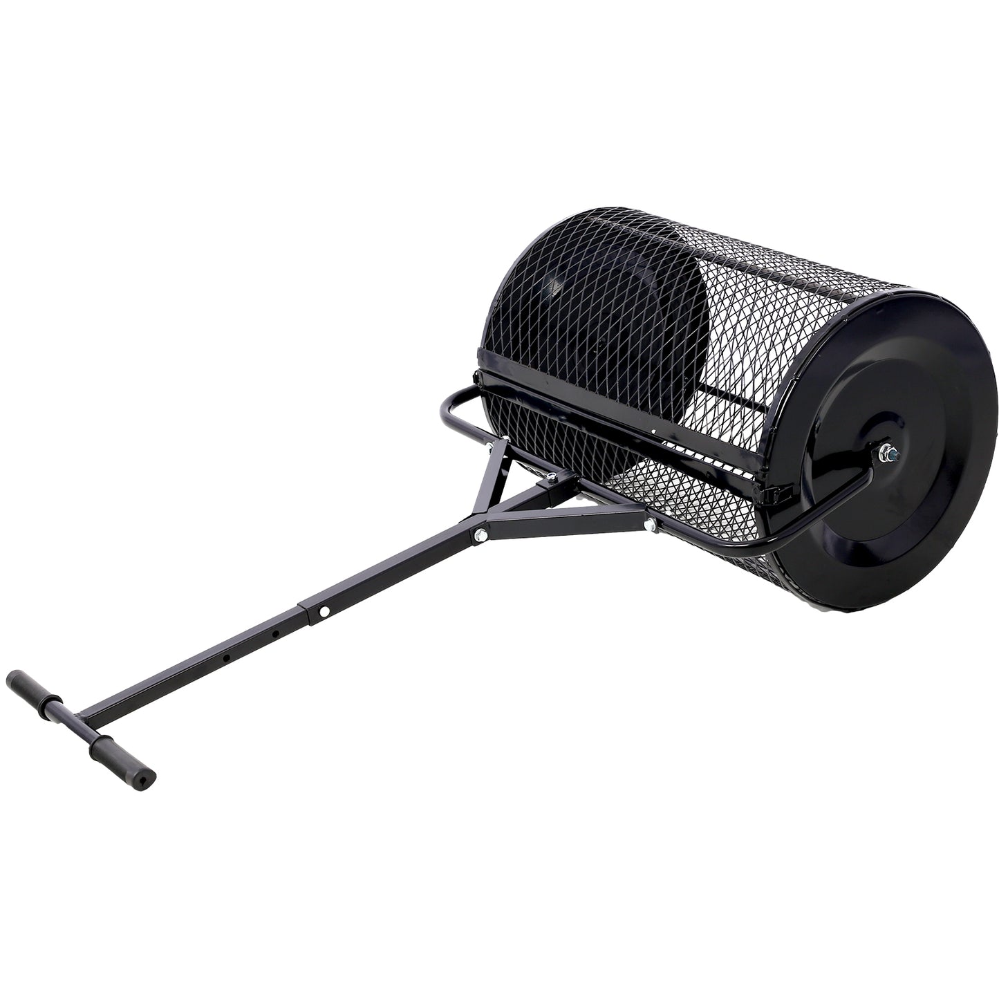 Peat Moss Spreader 24inch,Compost Spreader Metal Mesh,T shaped Handle for planting seeding,Lawn and Garden Care Manure Spreaders Roller ,heavy duty SolidRoot Buy Furniture USA