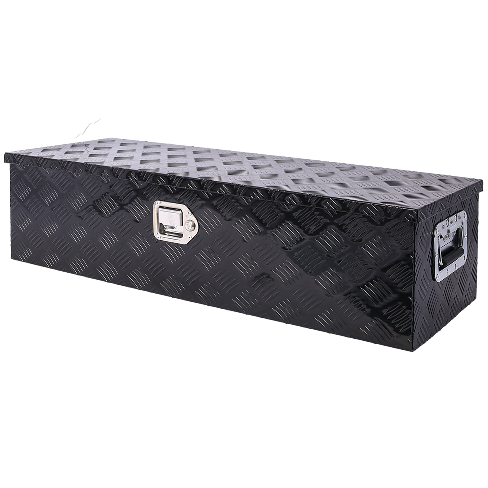39inch Aluminum tool box,heavy duty truck bed tool box,outdoor trailer pickup storage tool box,RV storage organizer,underbody  box w/lock keys,black 39x13x10inch SolidRoot Buy Furniture USA