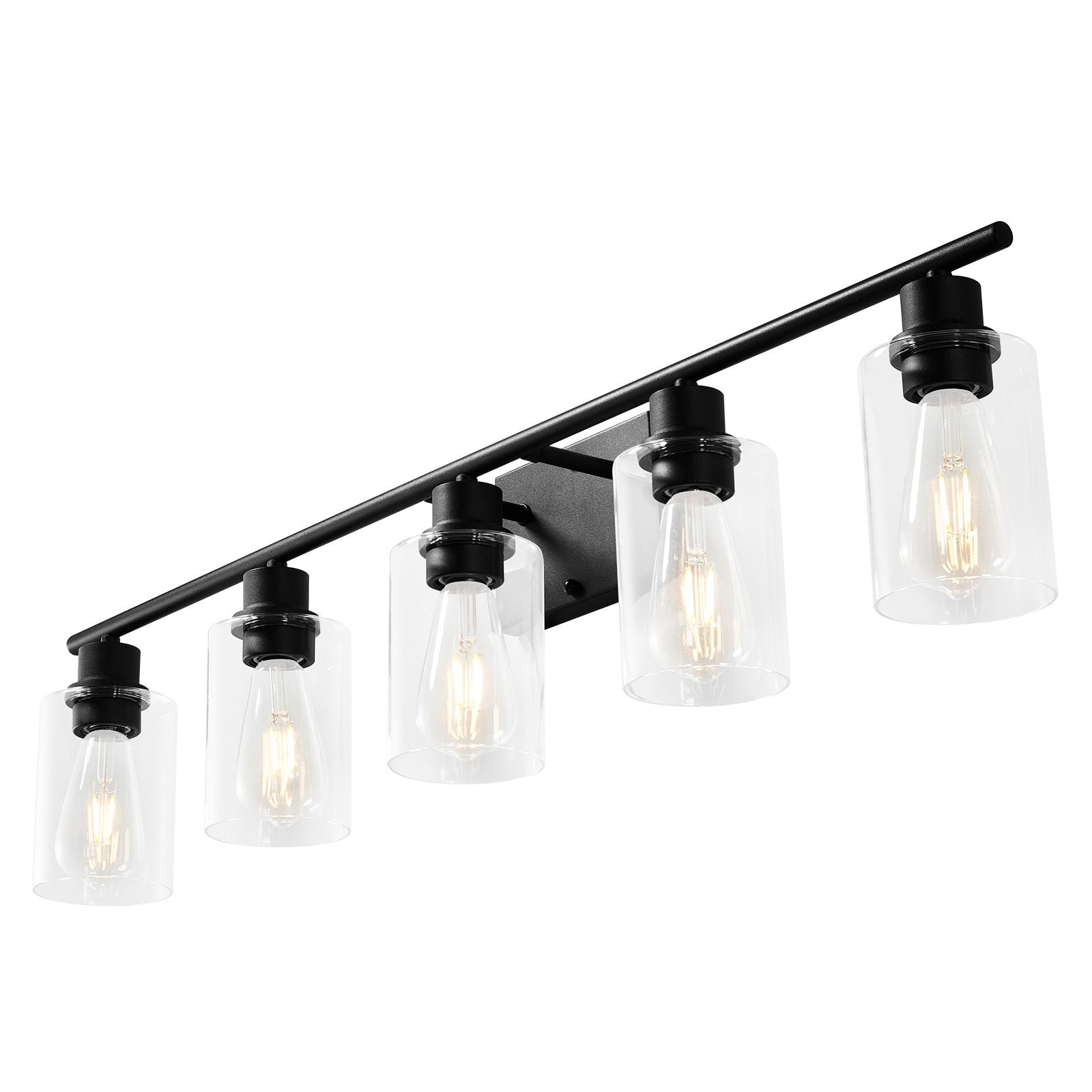 5-Light Modern Bathroom Vanity Light 37.1-Inch Wall Light Fixtures Over Mirror - SolidRoot Buy Furniture USA
