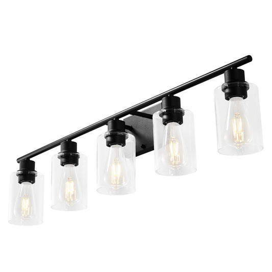 5-Light Modern Bathroom Vanity Light 37.1-Inch Wall Light Fixtures Over Mirror - SolidRoot Buy Furniture USA