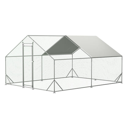 Large Metal Chicken Coop, Walk-in Chicken Run,Galvanized Wire Poultry Chicken Hen Pen Cage, Rabbits Duck Cages with Waterproof and Anti-Ultraviolet Cover for Outside(10' L x 13 W x 6.56' H) - SolidRoot Buy Furniture USA