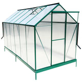 6.3'*12.2'*7' Polycarbonate Greenhouse, Heavy Duty Outdoor Aluminum Walk-in Green House Kit with Rain Gutter, Vent and Door for Backyard Garden, color green SolidRoot Buy Furniture USA