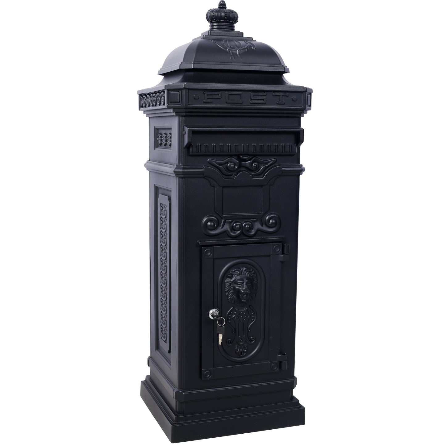Mailboxs Residential Large-Capacity Letter Box, Black Aluminum Outdoor Rainproof Postbox Statue SolidRoot Buy Furniture USA
