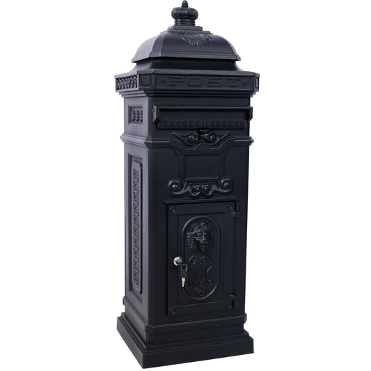 Mailboxs Residential Large-Capacity Letter Box, Black Aluminum Outdoor Rainproof Postbox Statue SolidRoot Buy Furniture USA