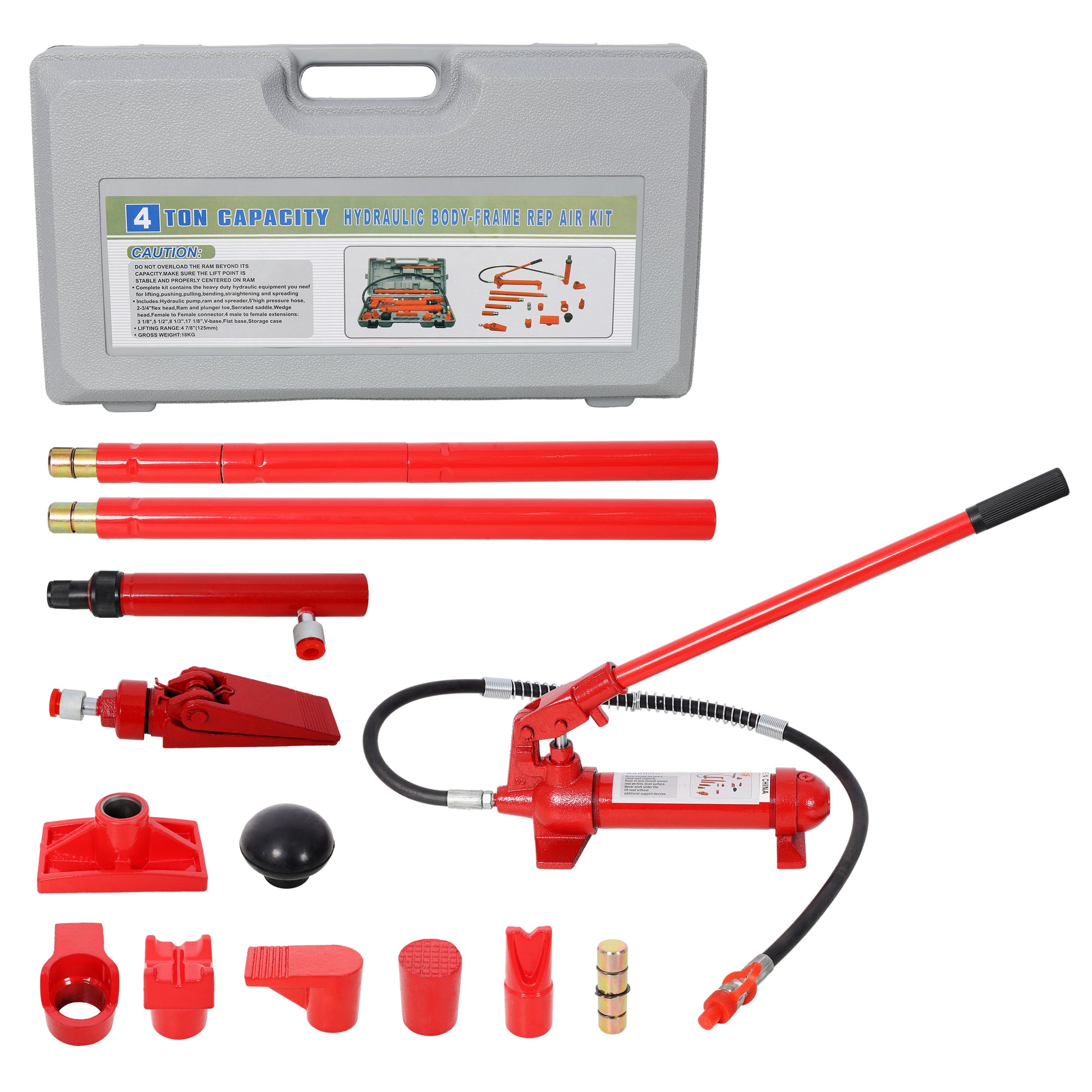 4 Ton Porta Power Kit, Portable Hydraulic Jack with Oil Hose, Auto Body Frame Repair Kit with Storage Case for Car Repair, Truck, Farm SolidRoot Buy Furniture USA
