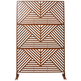 PS101 Rusty Outdoor & Indoor Freestanding Metal Privacy Screen, 76' H x 48' W, Decorative Privacy Fence Panels for Deck, Balcony, Patio SolidRoot Buy Furniture USA