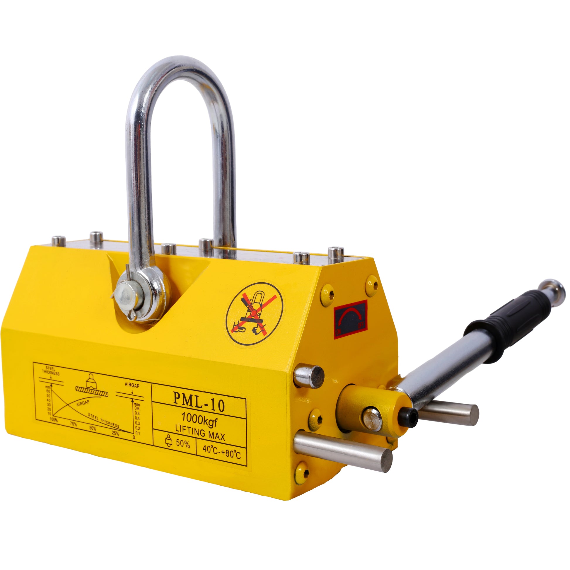 Permanent Magnetic Lifting with Release, 2200lbs/1000kg Heavy Duty Magnet, 2.5 Safety Factor, Neodymium & Steel for Hoist, Shop Crane, Block, Board Lifting Plate Steel SolidRoot Buy Furniture USA