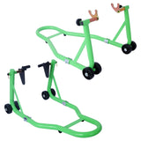 Motorcycle Stand 1000LB Sport Bike Front and Rear Wheel Lift Swingarm Paddock Stands Black U  green SolidRoot Buy Furniture USA
