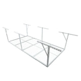 3x8FT Overhead Garage Storage Rack, Heavy-Duty Metal Garage Ceiling Storage Rack, 22''-40' Adjustable Ceiling Drop-Down, 600 lb. Loading Weight Capacity, White Color SolidRoot Buy Furniture USA