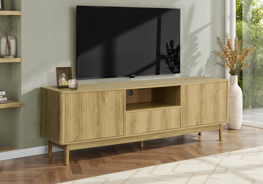 Tv Stand, 72 Inch, Console, Storage Cabinet, Storage Drawer, Media Entertainment Center, Living Room, Bedroom, Light Walnut Laminate, Mid Century SolidRoot Buy Furniture USA