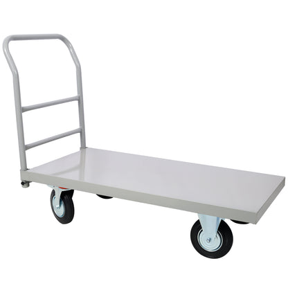 Platform Truck Industrial Flat Dolly Cart with Wheels - Heavy Duty 24 x 48 Cart - 2000lb Capacity Flatbed Hand TruckSteel Smooth Deck Platform Truck 24 In. x 48 In. 2000 Lb. Capacity, Gray color SolidRoot Buy Furniture USA