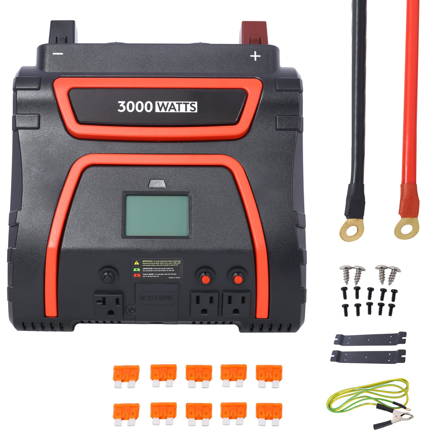3000 Watts Power Inverter Modified Sine Wave Car LED Display , Portable AC Power Emergencies, Job Sites, Trucks Boats Off Grid RV Camping,12V to 115 Volts– ETL Approved SolidRoot Buy Furniture USA