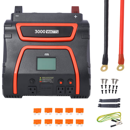 3000 Watts Power Inverter Modified Sine Wave Car LED Display , Portable AC Power Emergencies, Job Sites, Trucks Boats Off Grid RV Camping,12V to 115 Volts– ETL Approved SolidRoot Buy Furniture USA