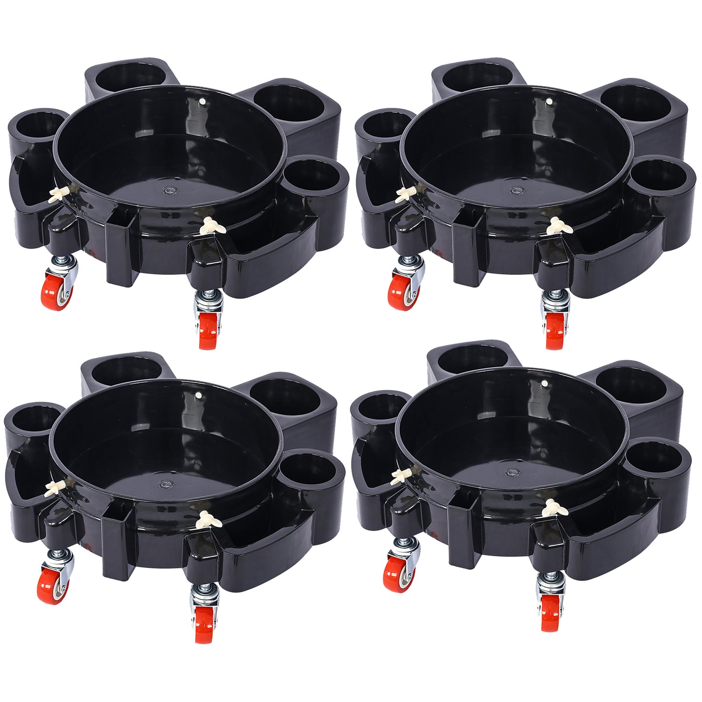 Bucket Dolly 5 Gallon Rolling Bucket Dolly with 5 Rolling Swivel Casters,Removable Bucket Dolly for Car Wash Professional Detailing for Car Washing Detailing Smoother Maneuvering 4pcs set SolidRoot Buy Furniture USA