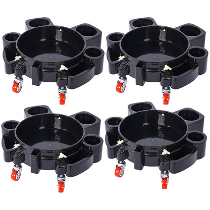 Bucket Dolly 5 Gallon Rolling Bucket Dolly with 5 Rolling Swivel Casters,Removable Bucket Dolly for Car Wash Professional Detailing for Car Washing Detailing Smoother Maneuvering 4pcs set SolidRoot Buy Furniture USA