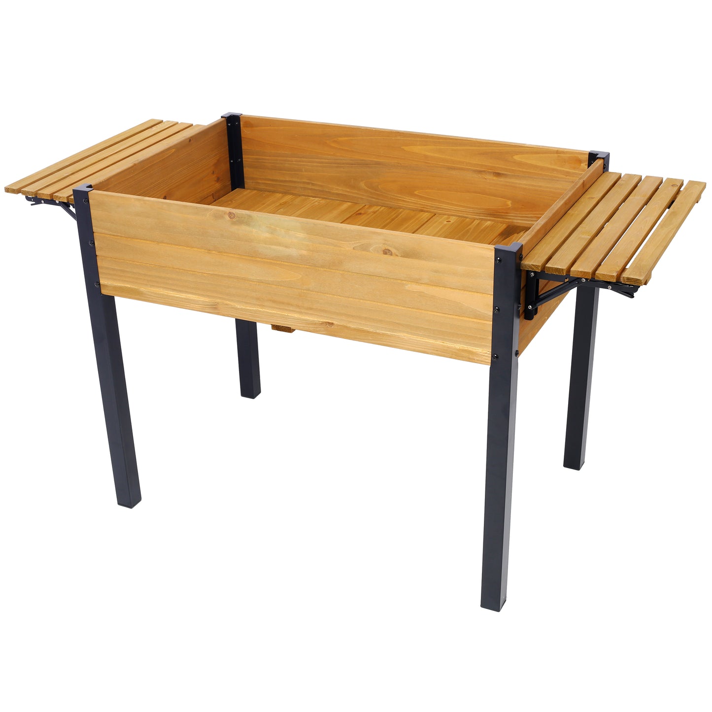 Versatile Raised Garden Bed with Metal Legs and Folding Storage Shelf for Outdoor Use SolidRoot Buy Furniture USA