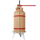 Solid Wood Fruit Wine Press Manual Juice Maker with Red Steel Frame for Apple, Grape, and Berries - 7.9 Gallon SolidRoot Buy Furniture USA