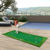 12x5 FT Golf Putting Green, Golf Training Mat with High-quality Turf, 3 Holes, 3 Flags and Cups for Indoor Outdoor - SolidRoot Buy Furniture USA
