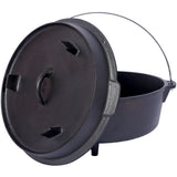 pre-Seasoned Cast Iron Dutch Oven With Skillet Lid, Outdoor Camping Deep Pot for Camping Fireplace Cooking BBQ Baking Campfire, Leg Base,6 Quart SolidRoot Buy Furniture USA