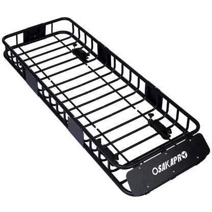 Motoring Roof Rack Rooftop Cargo Carrier Basket 64' Black Steel Universal Fit SolidRoot Buy Furniture USA