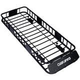 Motoring Roof Rack Rooftop Cargo Carrier Basket 64' Black Steel Universal Fit SolidRoot Buy Furniture USA