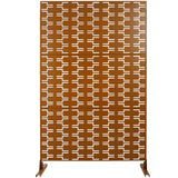 Outdoor & Indoor Privacy Screen Metal Privacy Screen 76' H×48' W, Freestanding Decorative Privacy Screen for Deck Balcony Patio, Privacy Fence Panels for Outside Lawn Garden PS112 BROWN SolidRoot Buy Furniture USA